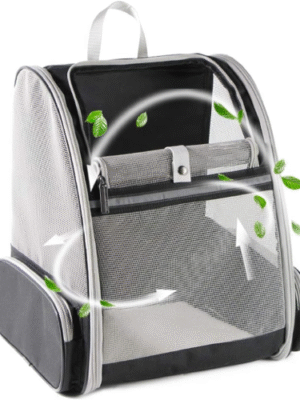 Texsens Innovative Traveler Bubble Backpack Haustiertragetasche für Katzen und Hunde (Schwarz)